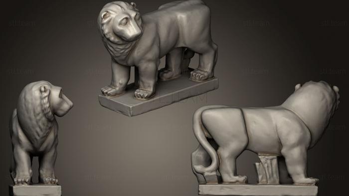 Статуэтки львы тигры сфинксы Lion limestone